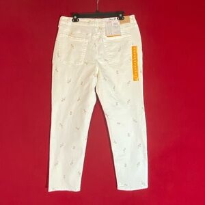 Seven7 women Off-White Denim Pants, high rise, size 12, straight leg